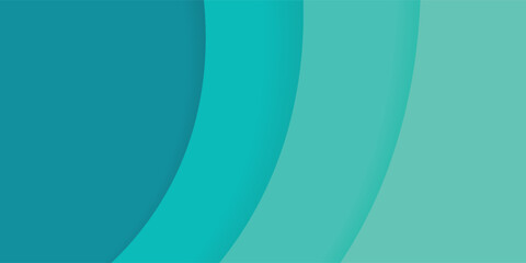Wave papercut abstract teal background. Vector illustration for your graphic design