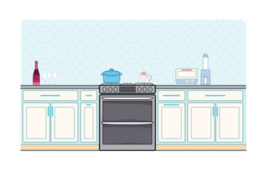 Front view of kitchen idea with a large oven