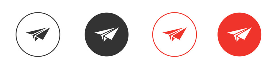 Paper plane icon for logo, vector sign symbol for design