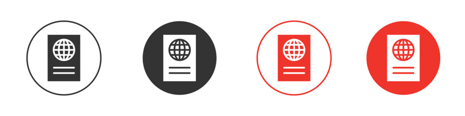 Passport icon for logo, vector sign symbol for design