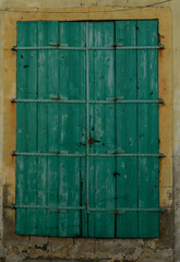 Green Wooden Door Entrance to Cypriot House