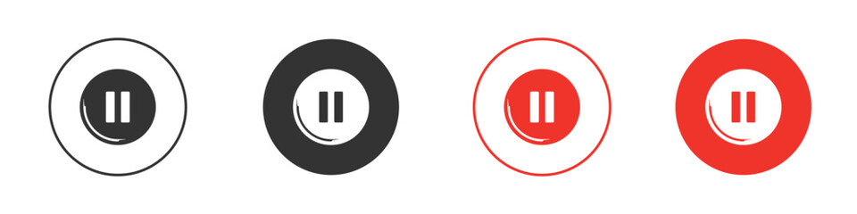 Pause button icon for logo, vector sign symbol for design