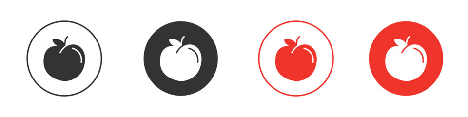 Peach icon for logo, vector sign symbol for design
