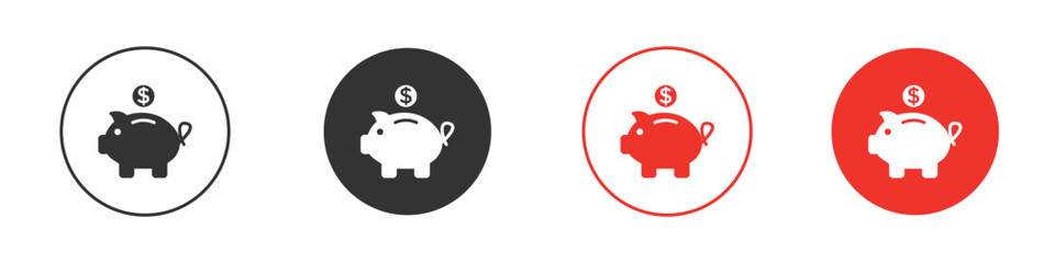 Piggy bank icon for logo, vector sign symbol for design