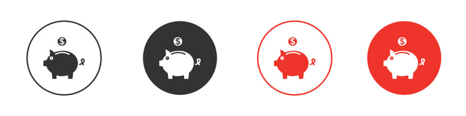 Piggy bank icon for logo, vector sign symbol for design