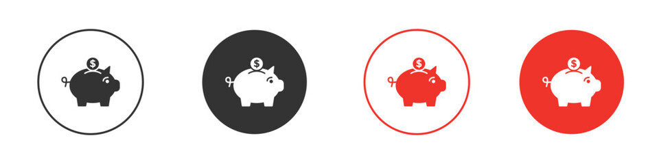 Piggy bank icon for logo, vector sign symbol for design