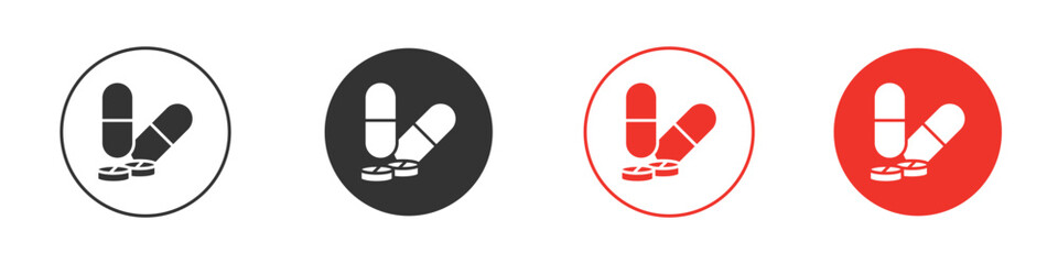 Pills icon for logo, vector sign symbol for design