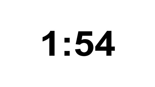 2 minute countdown timer .2 minute stopwatch , analog neon clock icon animation .