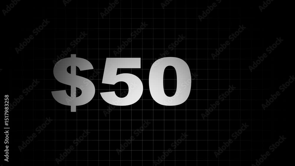 Poster . animated counter from 0 to 100 with 4k resolution.counting money and digits increasing .13 hundred