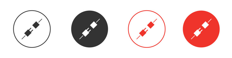 Plug connection icon for logo, vector sign symbol for design