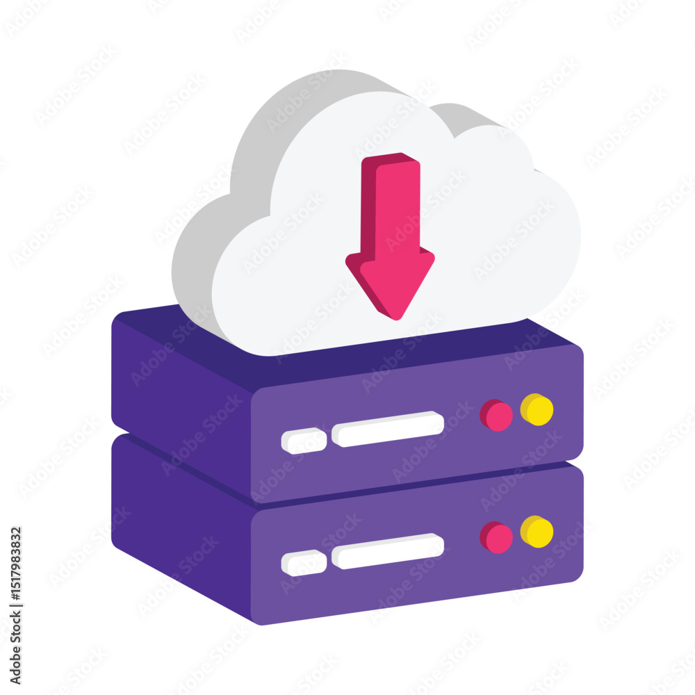 Poster cloud server vector style icon. eps 10 file