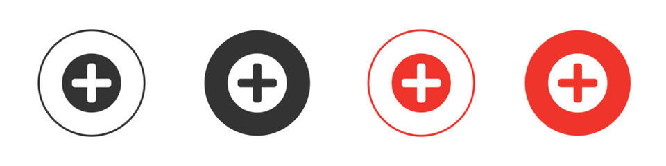 Plus icon for logo, vector sign symbol for design