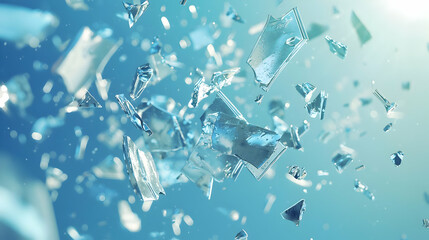 Abstract Shattered Ice Pieces Graphic Design