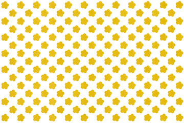 Abstract golden flowers bloom pattern suitable for background, banner, poster, wallpaper, cover, card. Seamless pattern with polka dots. Floral wallpaper. Gold flower pattern.