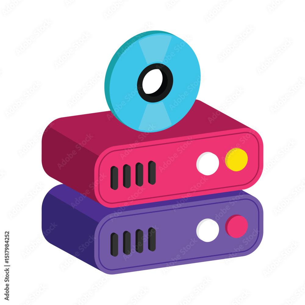 Poster hard disk vector style icon. eps 10 file
