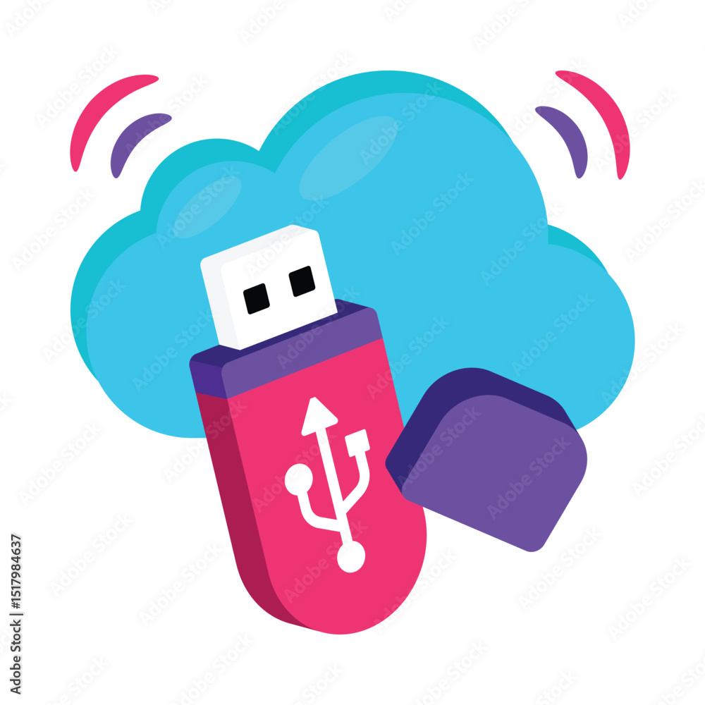 Poster cloud server vector style icon. eps 10 file