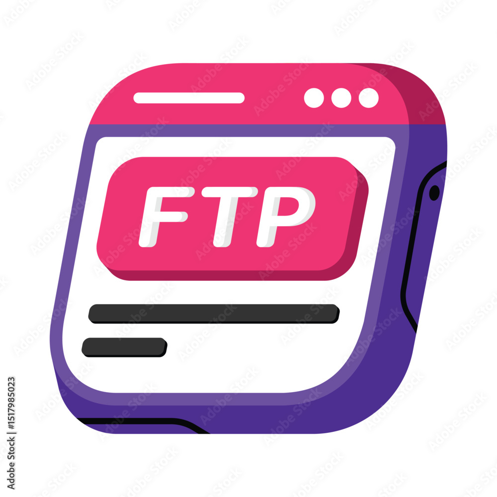 Poster ftp browser vector style icon. eps 10 file