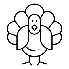 Turkey line icon