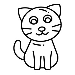 Kitten line icon