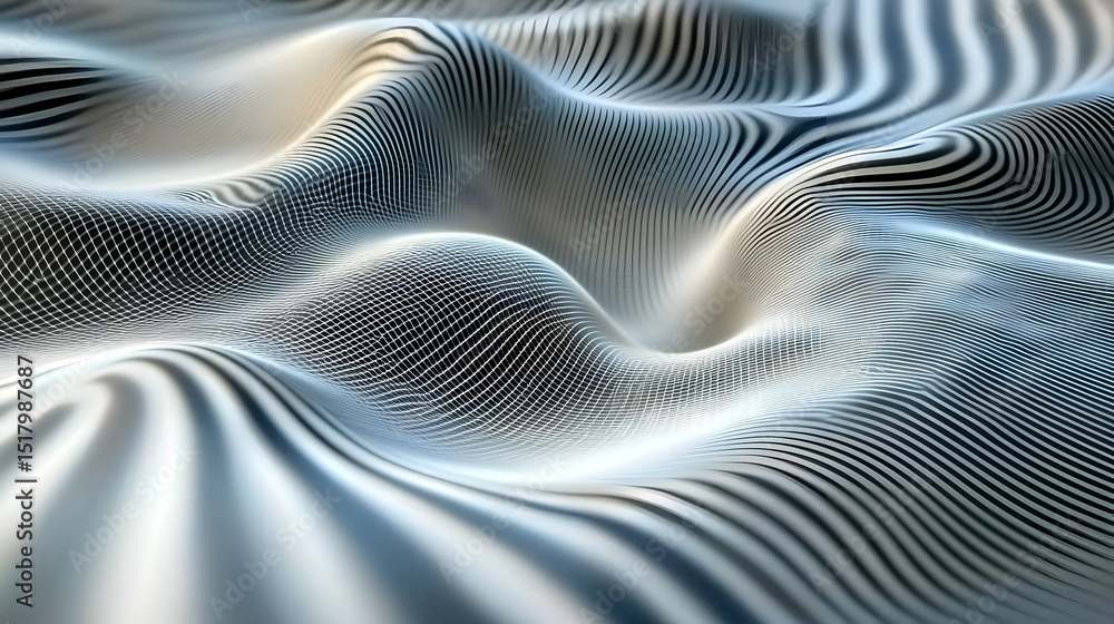Poster abstract wave pattern with lines and dots