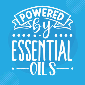 Powered by essential oils design blue background File
