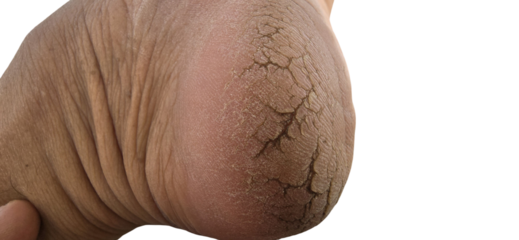 Cracks on Heel PNG Isolated on Transparent white background