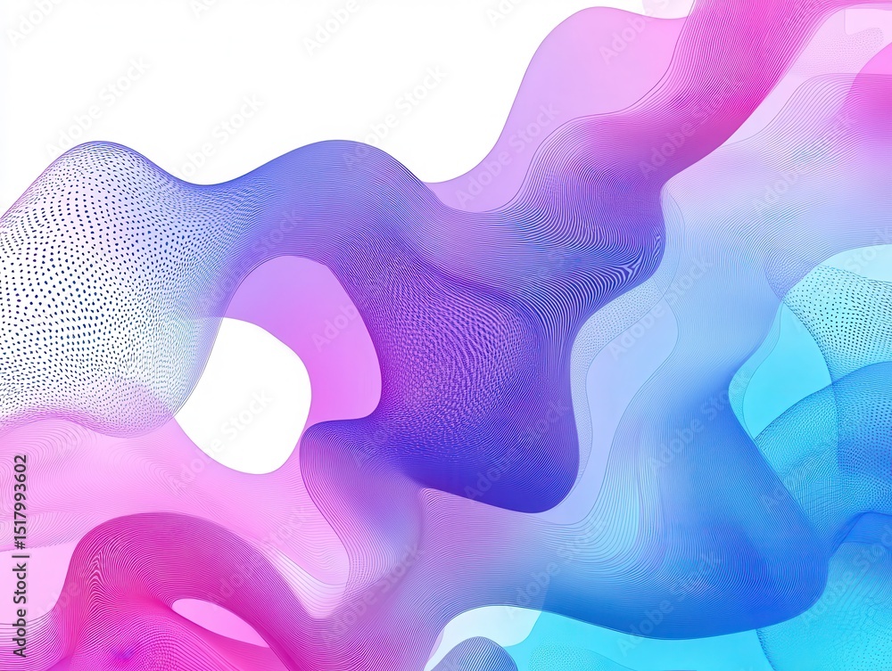 Poster abstract flowing lines and dots design