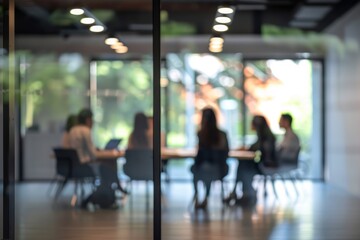blur people in meeting room
