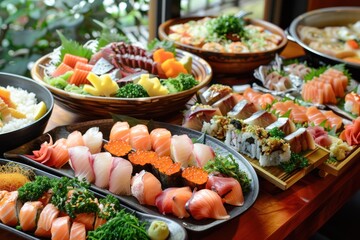 Buffet food catering food party at restaurant