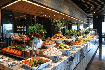 Buffet food catering food party at restaurant