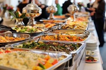 Buffet food catering food party at restaurant