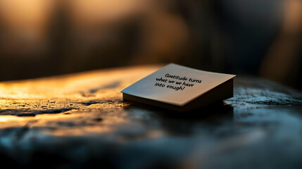 Small Square Note With Inscription On Stone