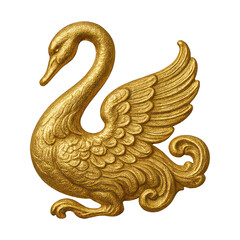 Fototapeta premium PNG Elegant golden swan ornament