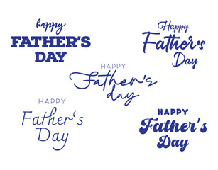 Fototapeta premium Happy Father's Day Typography Set