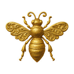 Fototapeta premium PNG Golden ornate bee illustration