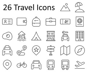 26 travel business icon set