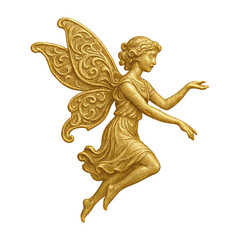 PNG Golden fairy with intricate wings