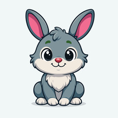 Cute little rabbit bunny cartoon animal illustration vector design