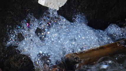 Foam in the gutter is sign of water pollution