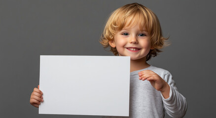 boy with white card mock up