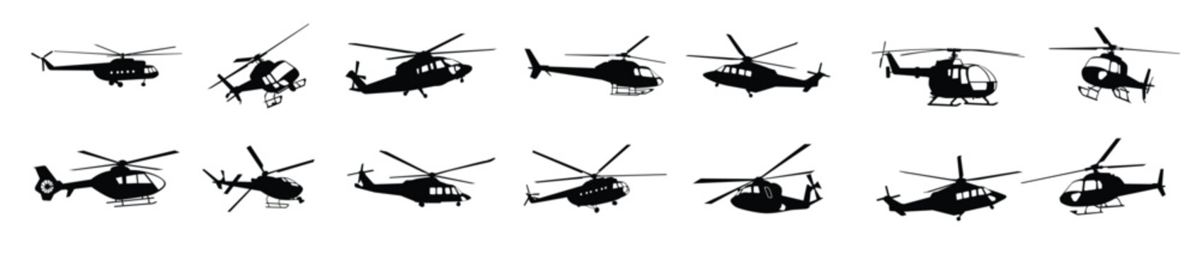 helicopter vector silhouettes