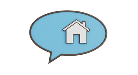 Isolated Speech Bubble with House Icon