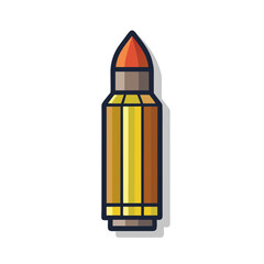 A single full metal jacket bullet in a cartoon illustration style