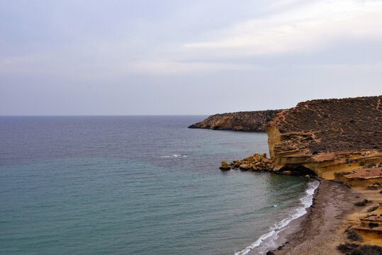 stretch of coast near bolnuevo mazaron murcia spain 