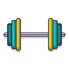 Colorful dumbbell illustration promotes fitness and strength training with an artistic touch