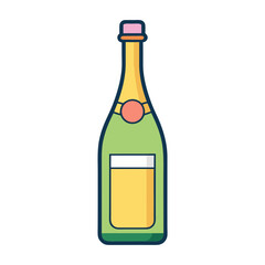 Elegant Champagne Bottle Illustration for Celebrations and Special Events Design