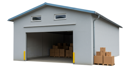 Isolated Warehouse with Boxes