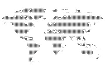Obraz premium Vector illustration of a dotted world map with all continents.