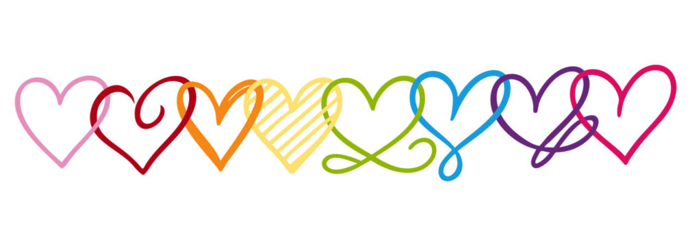 Herzen Set pride colors banner 2025
