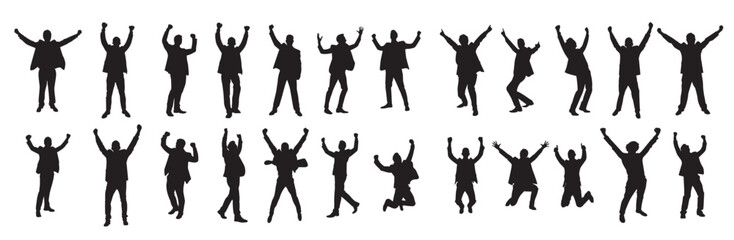happy businessman silhouette.